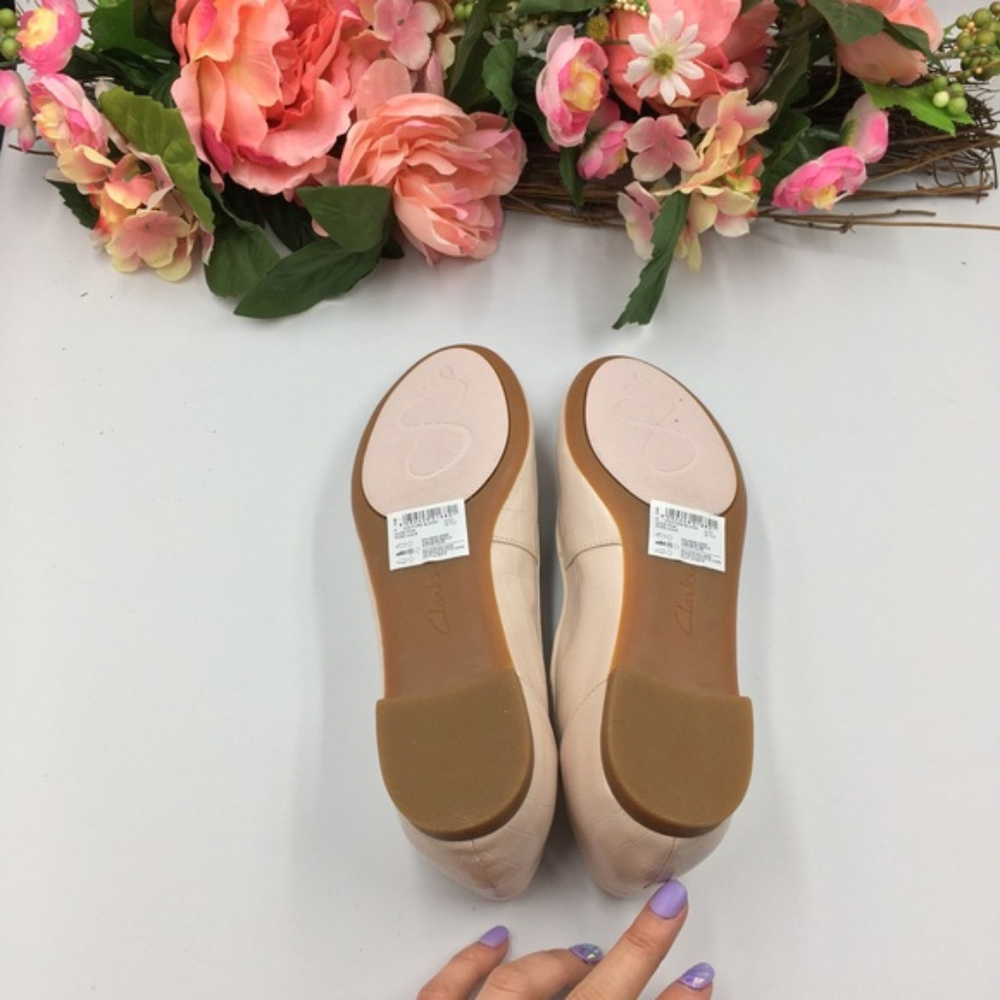 NWT Clarks Couture Bloom Nude Pink Ballerina Flats - Picture 6 of 8